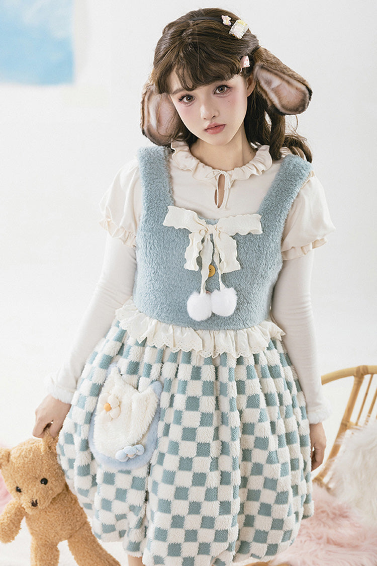 Hair Ball Tie Long Puff Sleeves Sweet Lolita Blouse 4 Colors