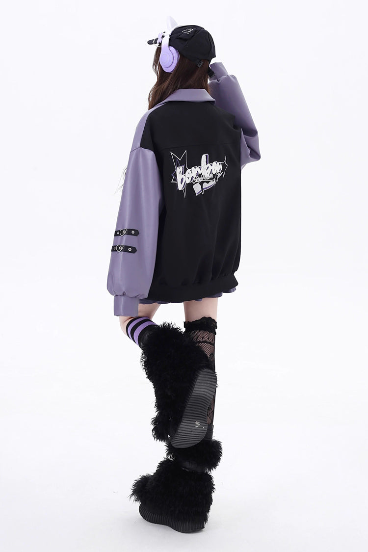 Long Sleeves Embroidery Stitching Gothic Japanese Jirai Kei Coat 2 Colors