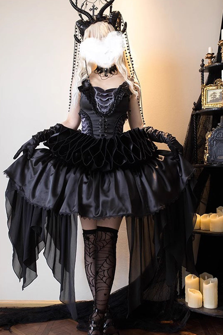Black Goat of the Forest Lace-Up Gothic Elegant Lolita Dress