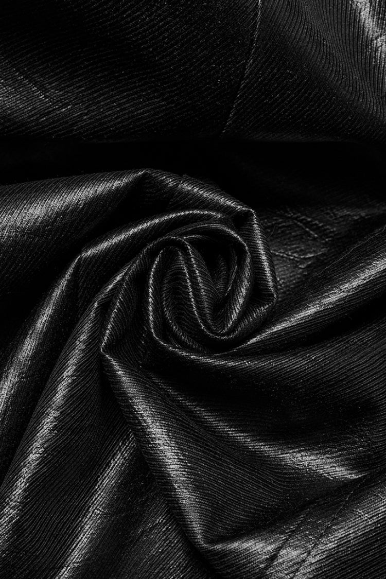Manteau Punk pour Homme en Cuir Synthétique Noir à Col Montant et Manches Longues avec Boucle 