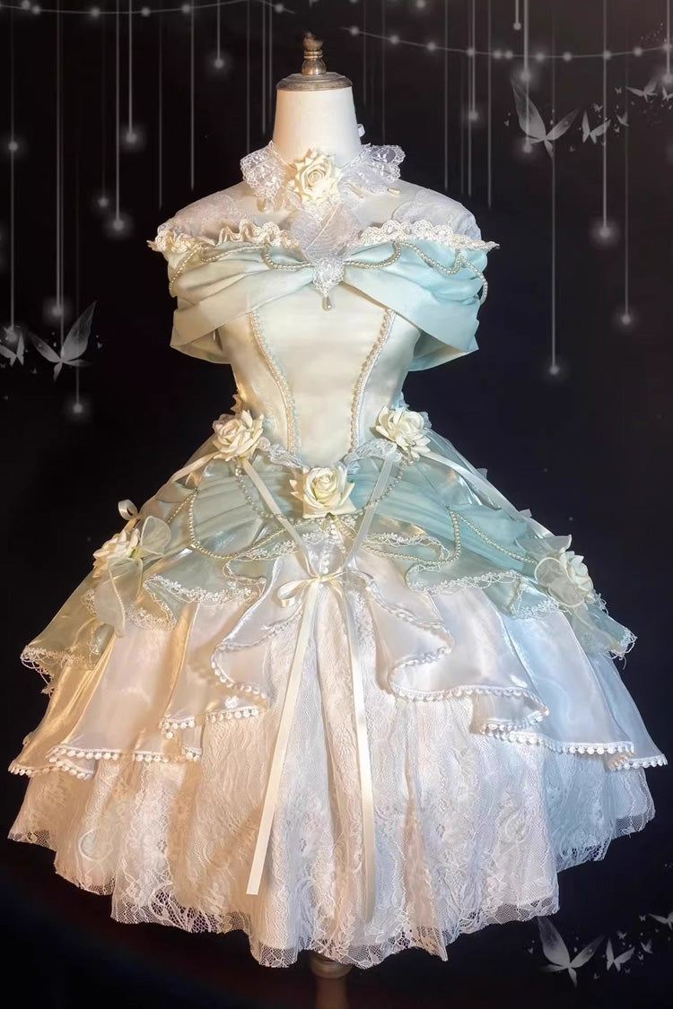 Green Hanayome Cardigan Elegant Princess Sweet Lolita Strapless Dress