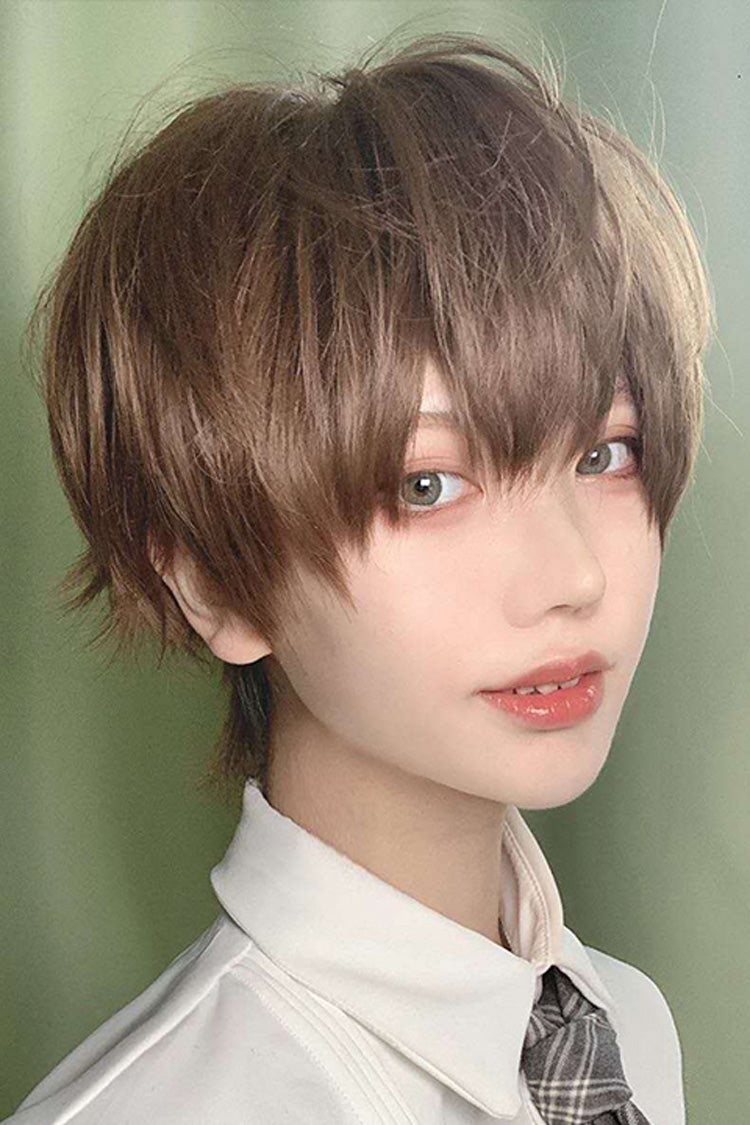 ブラウンショートヘア王子王子ウィッグ