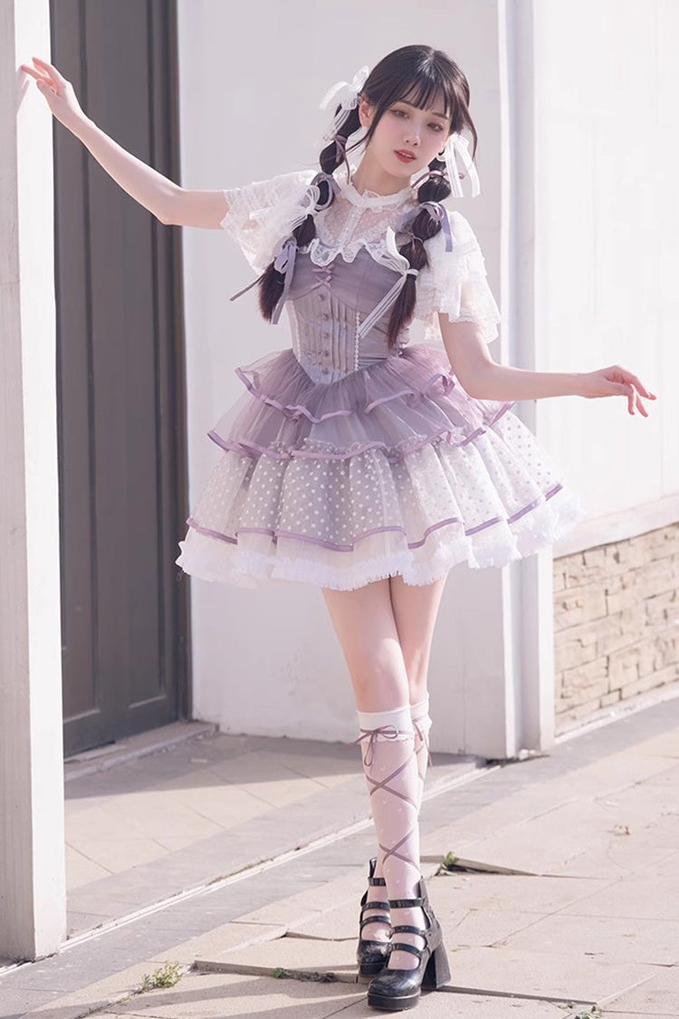 Purple Star Trail Star Yarn Multi-Layer Ballet Sweet Lolita Jsk Dress
