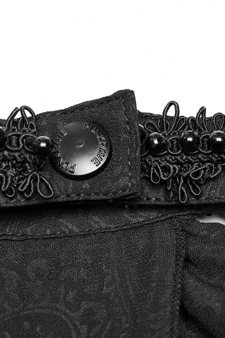 Black Multi-layer Irregular Asymmetric Men's Gothic Necktie