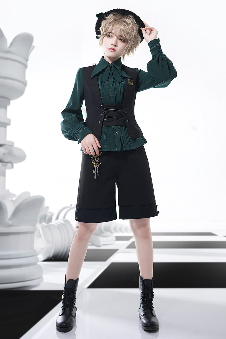 Black Gothic Vintage Elegant Ouji Fashion Lolita Vest
