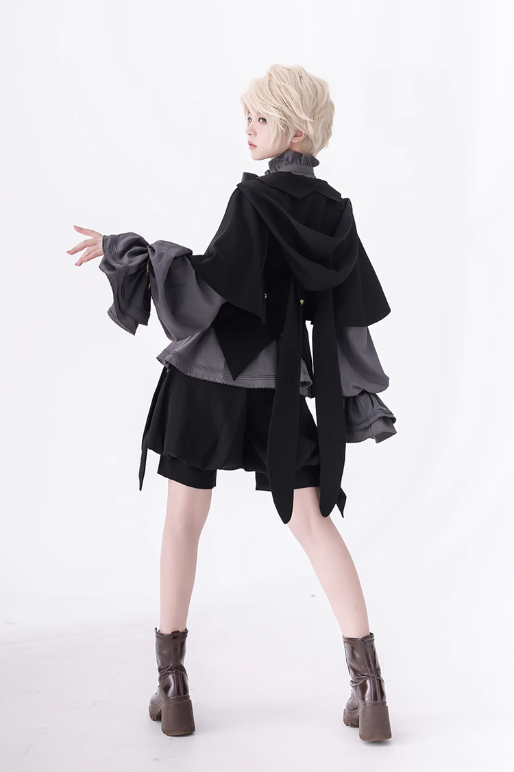 黒レトロかわいいクール王子ファッションロリータショーツ