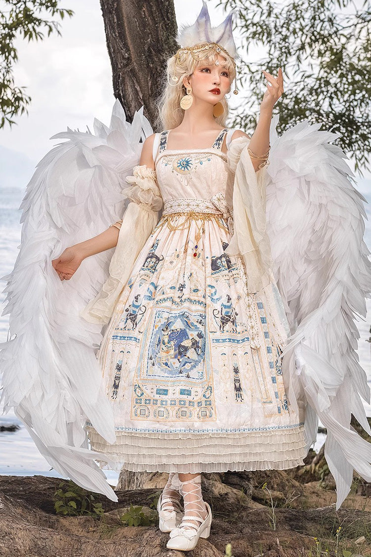 Dusk Best Gothic Lolita-Kleid mit Rüschen im ägyptischen Stil, 3 Farben