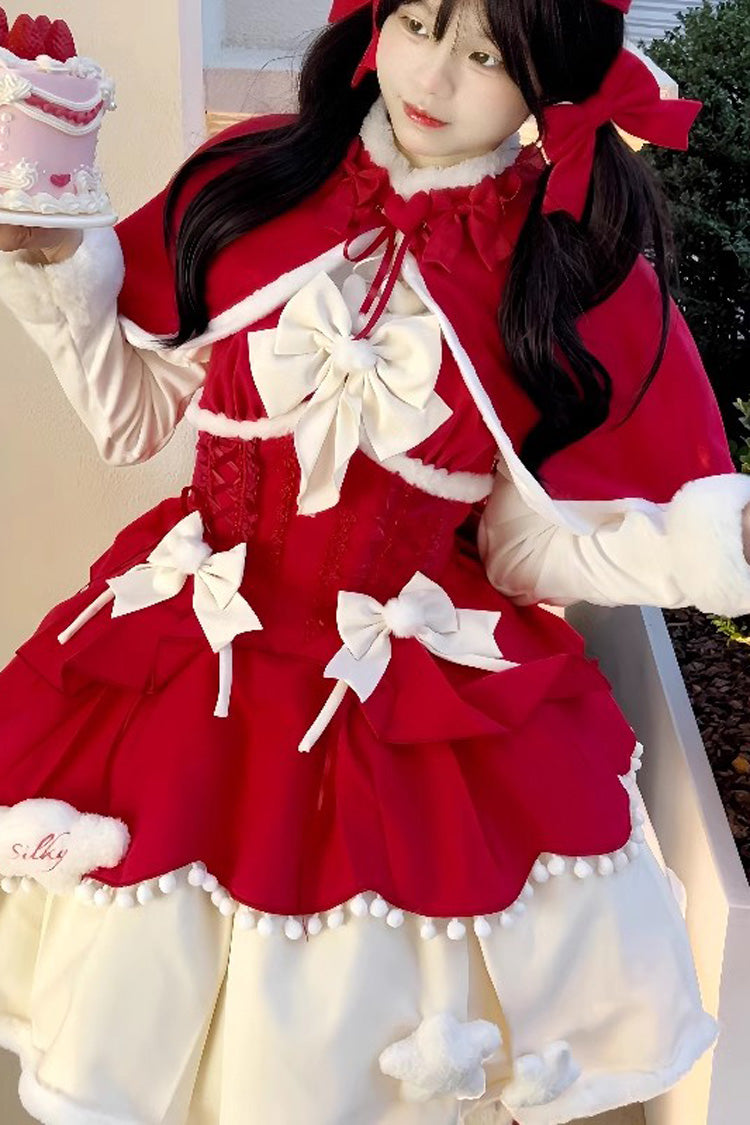 Lovely Multi-layer Bowknot Autumn and Winter Sweet Princess Lolita Jsk Dress 3 Colors
