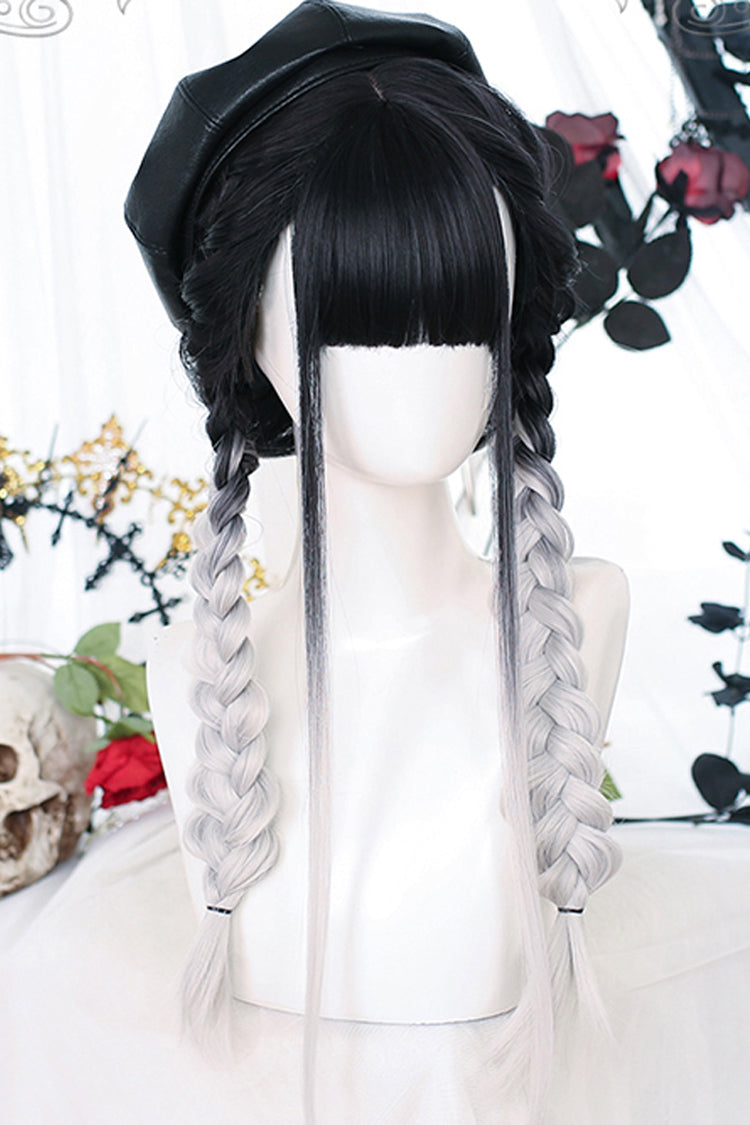 Black Natural Gradient Long Straight Classic Lolita Wig