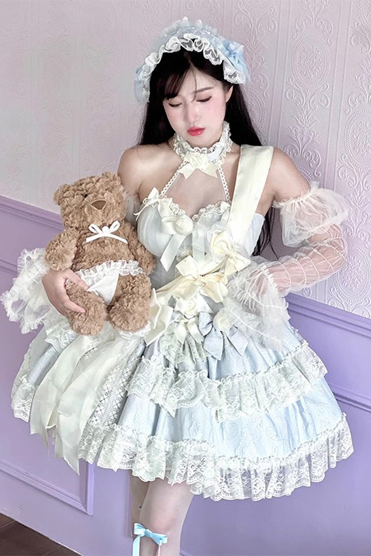 Princess Sleeveless Ruffle Bowknot Lace Sweet Lolita Jsk Dress 4 Colors