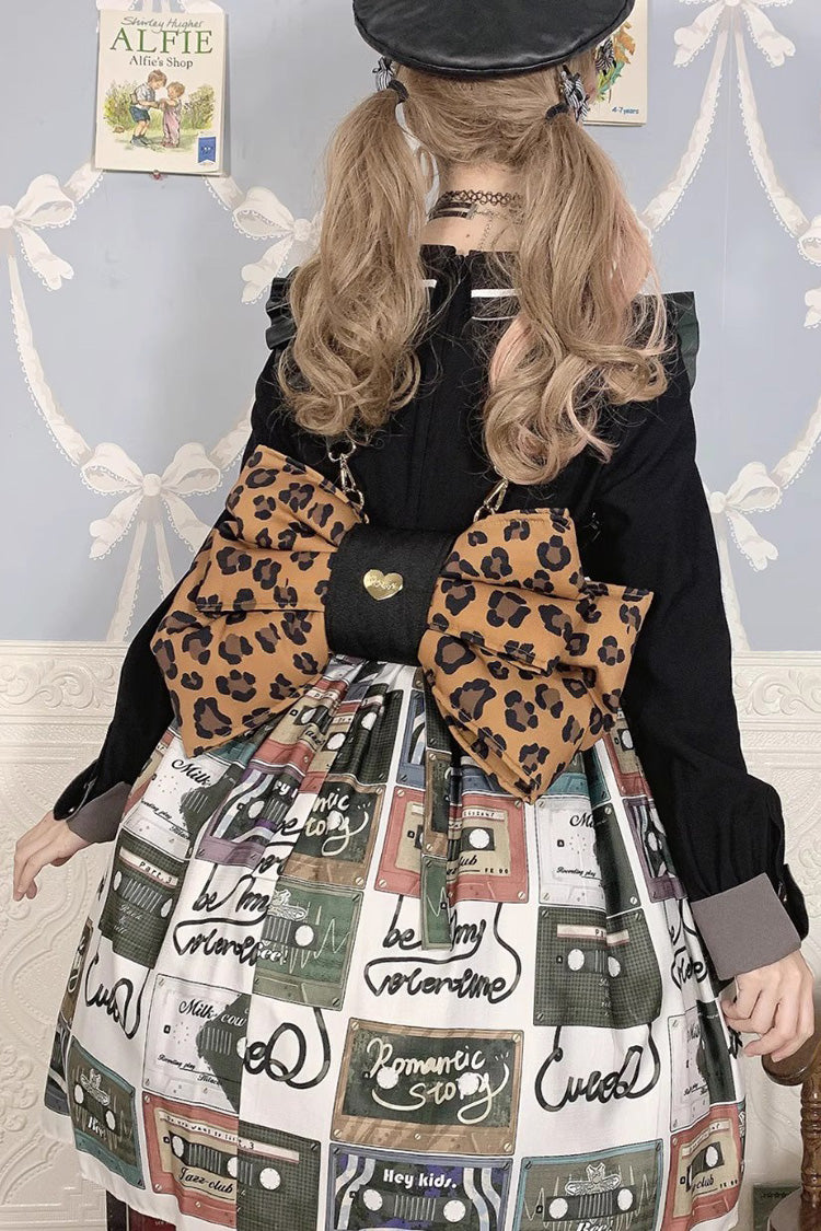 Brown Polka Dot Print Bowknot Shaped Sweet Lolita Backpack