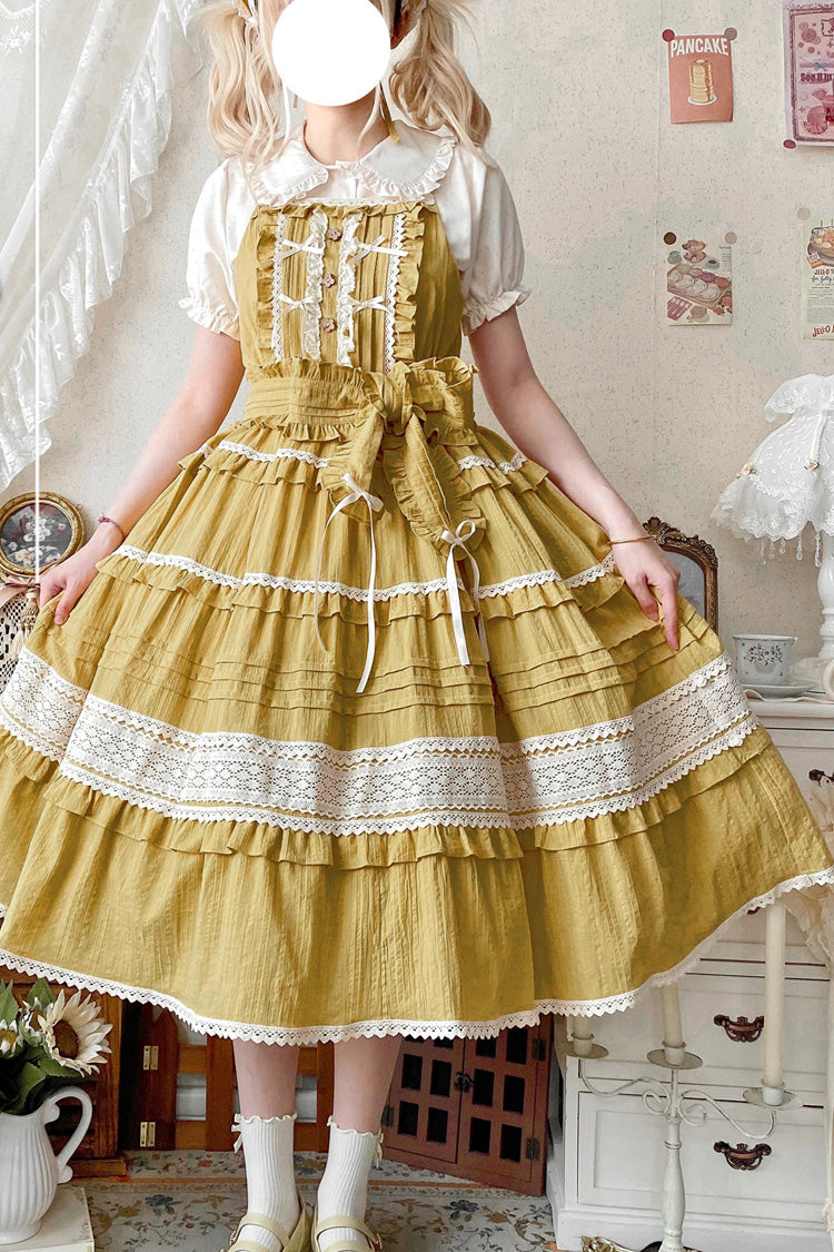 [Summer Flower Tea] Ruffle Bowknot Lace Sweet Lolita Jsk Dress 6 Colors