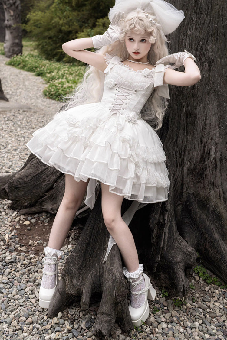 White Rose Multi-layer Gothic Lolita Jsk Dress