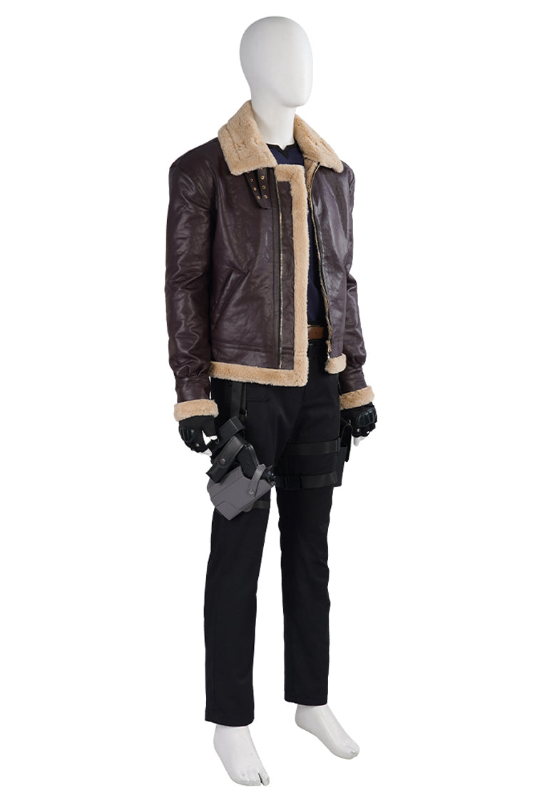Resident Evil 4 Remake Leon S Halloween Cosplay Costume Set (Without Shoes)