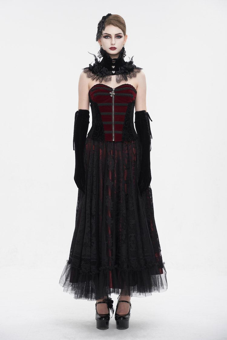 Black/Red Lace Up Women's Gothic Corset