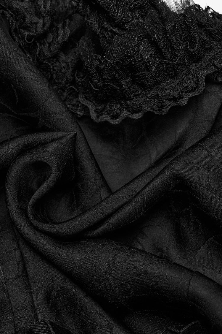 Black Gorgeous Adjustable Tightness Long Puff Sleeves Womens Gothic Blouse