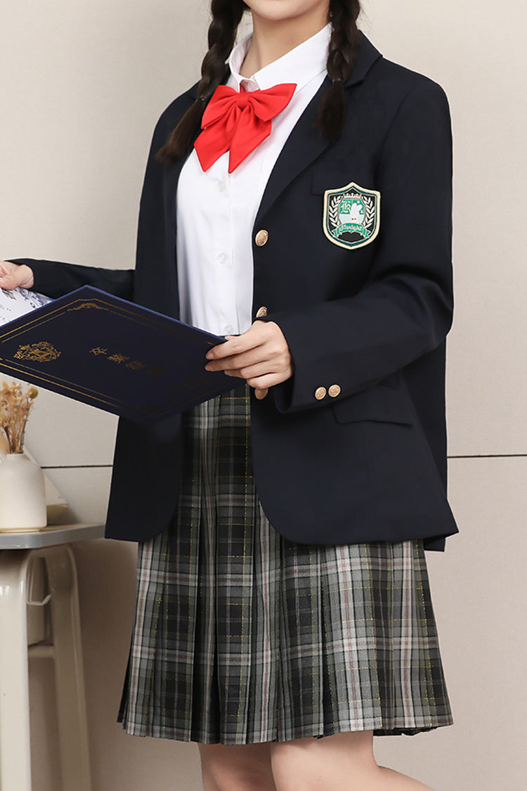 甘い長袖カレッジスタイルのエレガントな日本のスクールコート