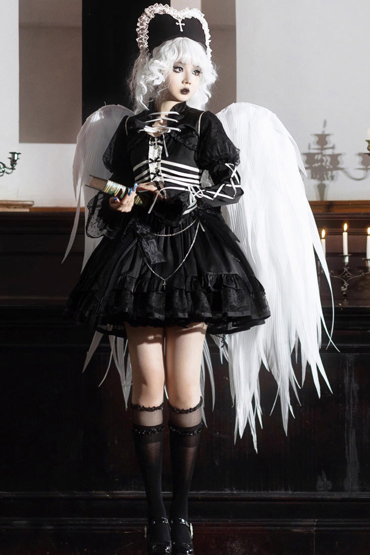 Black Multi-layer Ruffle Gothic Elegant Princess Lolita Jsk Dress