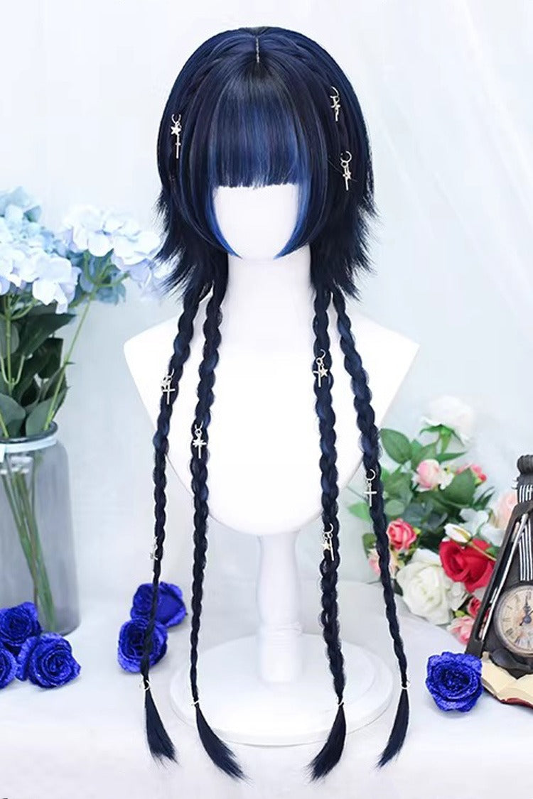Japanischer Stil, modisches Mädchen, lange geflochtene süße Lolita-Perücke, 4 Farben