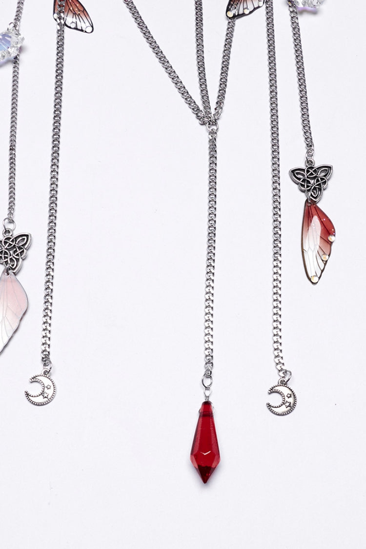 Rotes unregelmäßiges Gothic-Kreuz-Kopfschmuck für Damen 