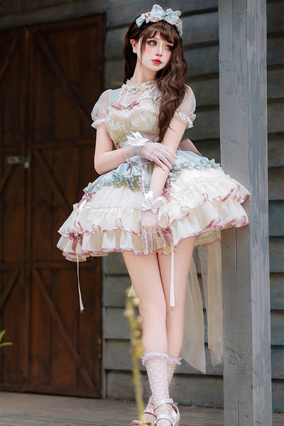 ワンピース y2k 00s ballet core flower tiered dress - ワンピース
