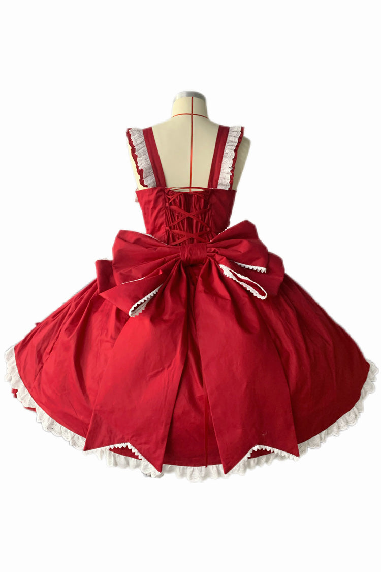 [Grisha] Gilet sans manches à volants triple couche avec nœud en dentelle douce taille plus robe Lolita Jsk 3 couleurs 