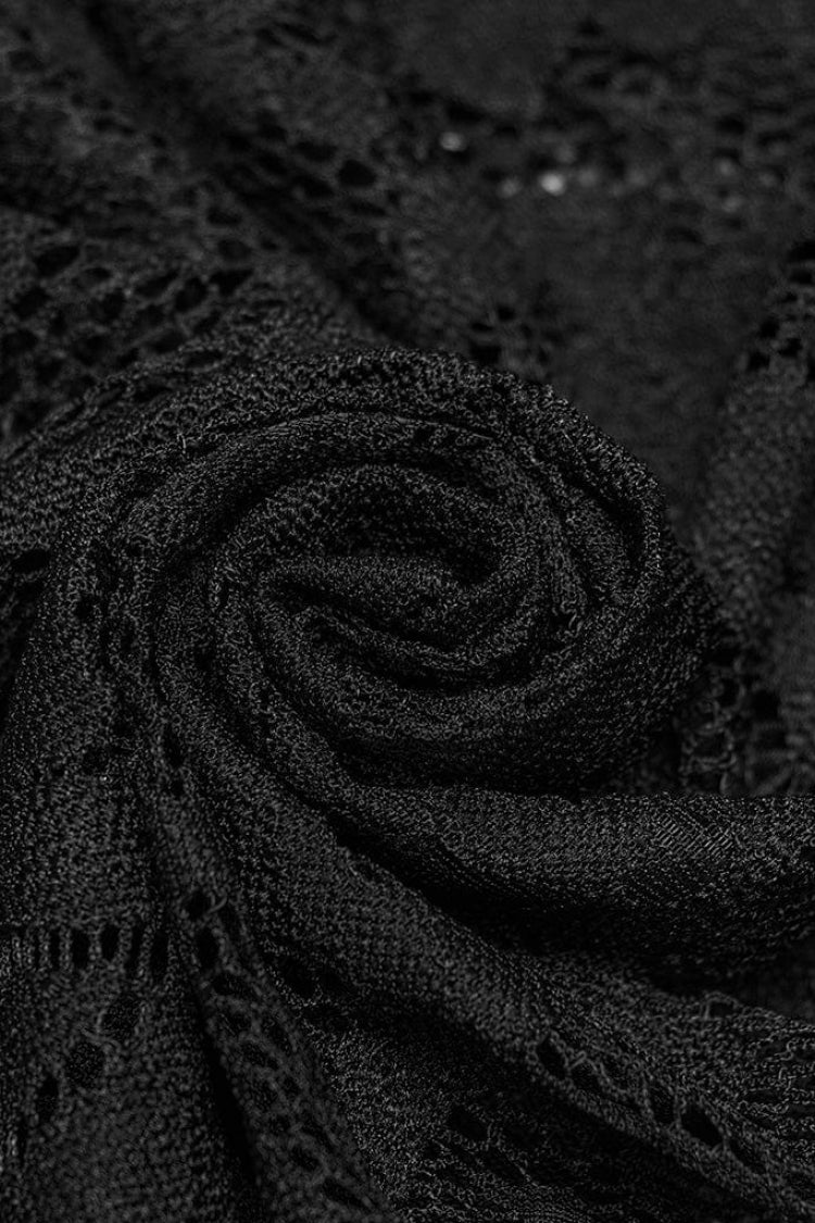 ブラック ノースリーブ 中空クロス刺繍レース レディース ゴシック ベスト