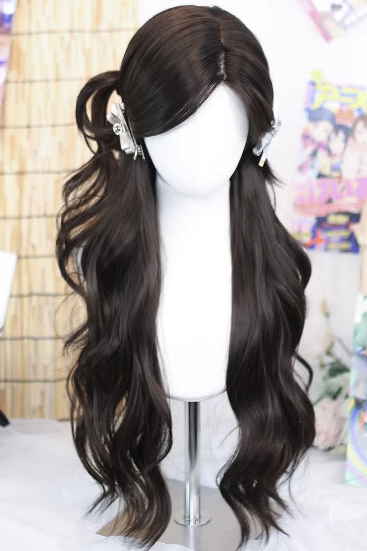 Schwarzteebraune, seitlich geschwungene Pony-Misty-Slumber-Sweet-Lolita-Perücke