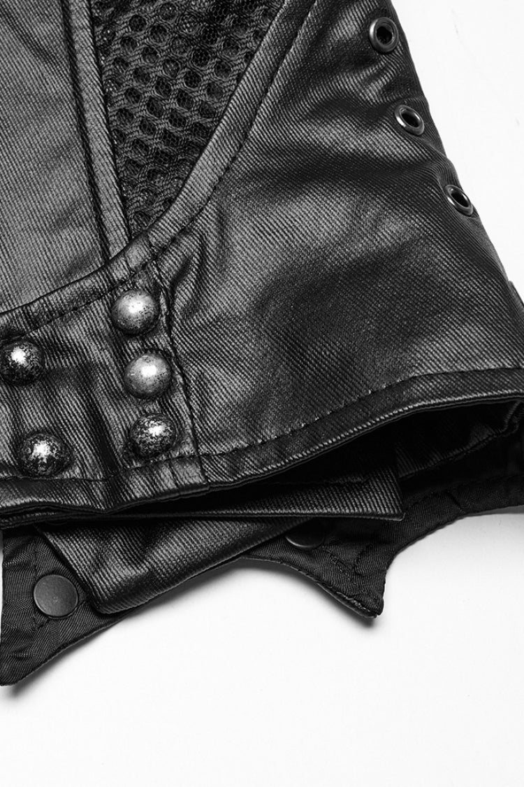 Black Batlike Stitching Zipper Women's Punk Underbust Corset