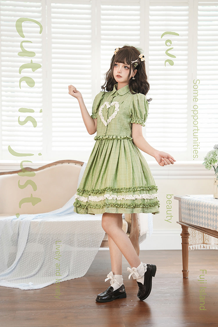 [Buji Island] Ärmelloses Rüschen-Bowknot-Süßes Lolita-Jsk-Kleid 4 Farben 