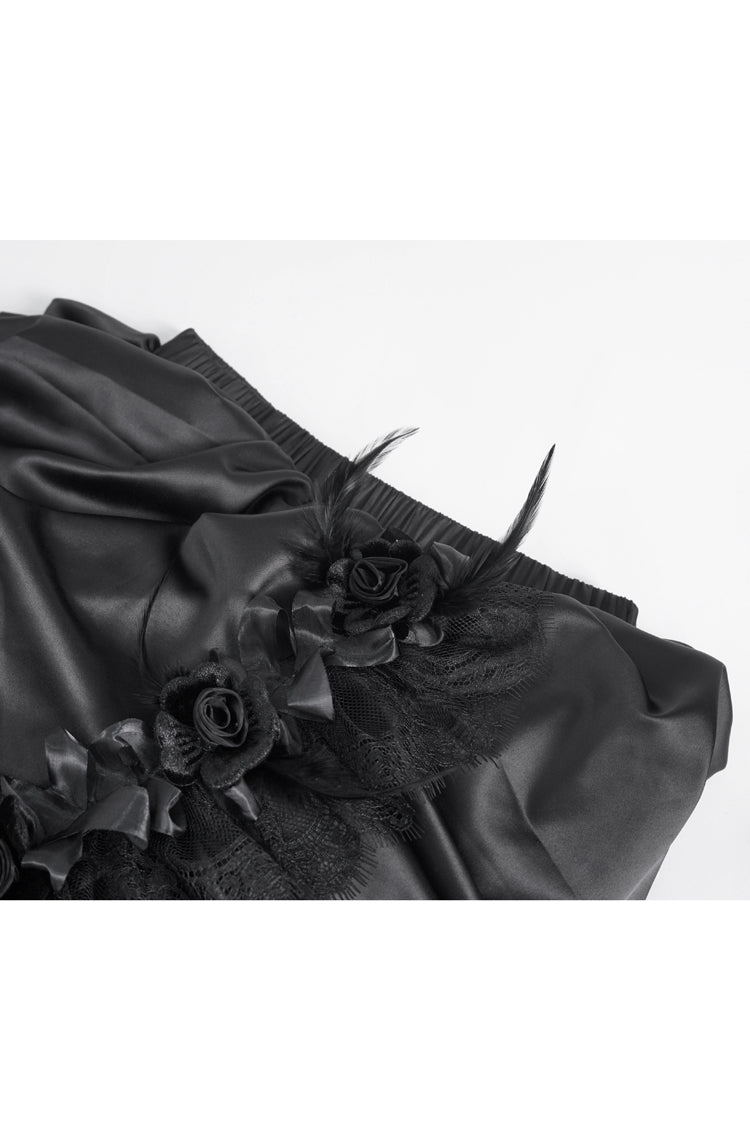 Black Multi-layer Stitching Lace Womens Gothic Skirt