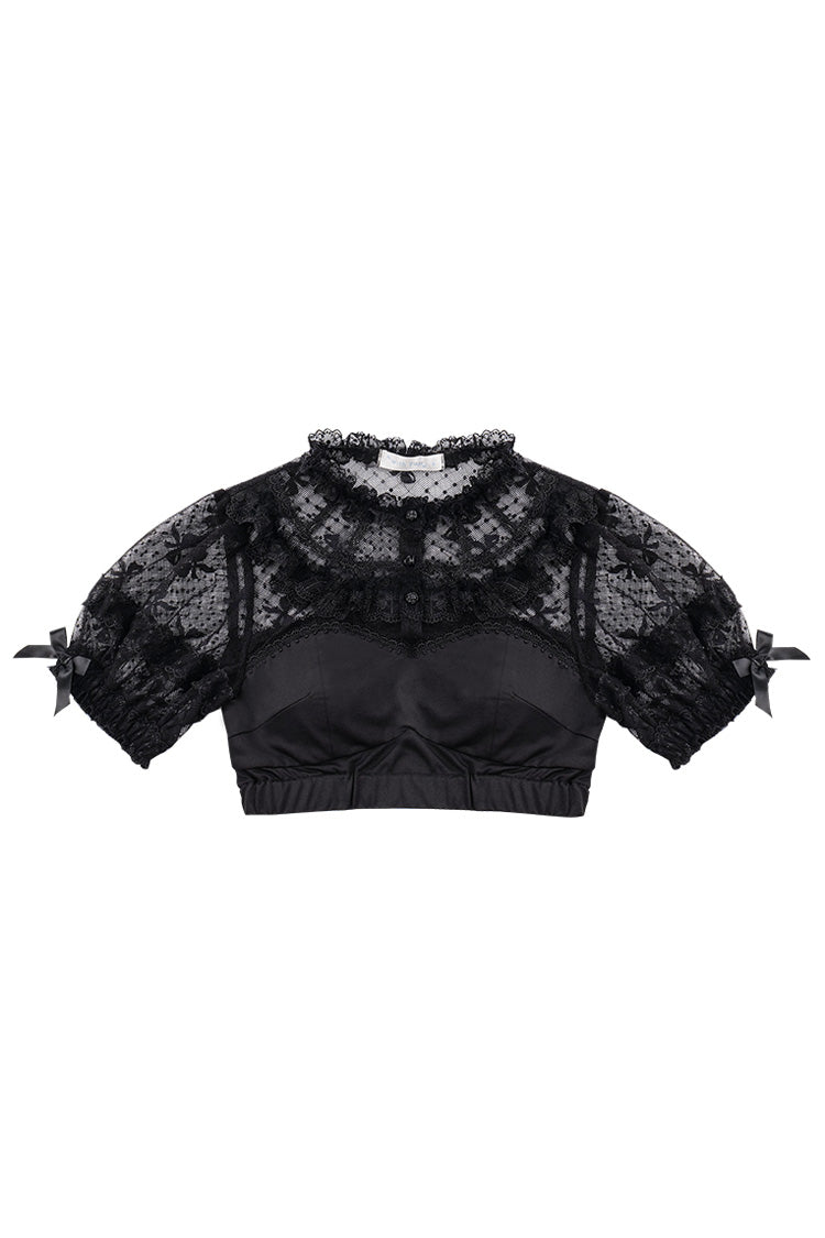 Detachable Pad Puff Sleeves Sweet Lolita Short Shirt 3 Colors