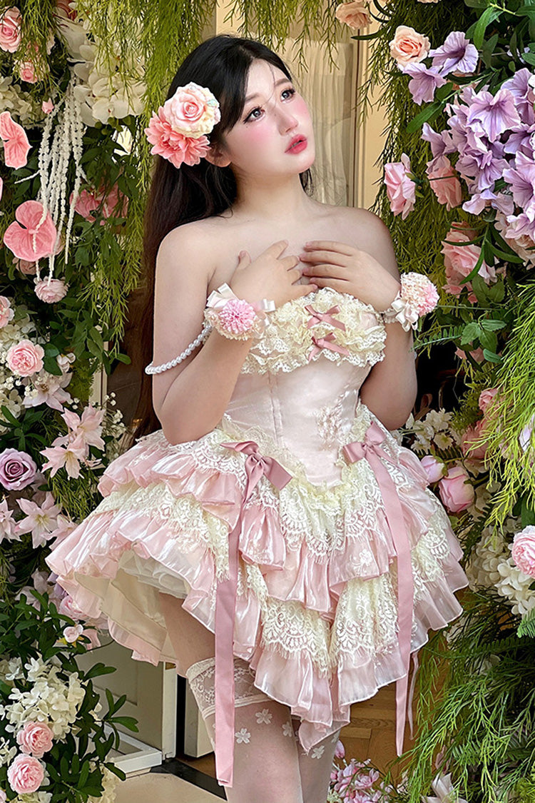 Dream of Love Multi-Layered Ruffle Bowknot Lace Sweet Lolita Dress 2 Colors