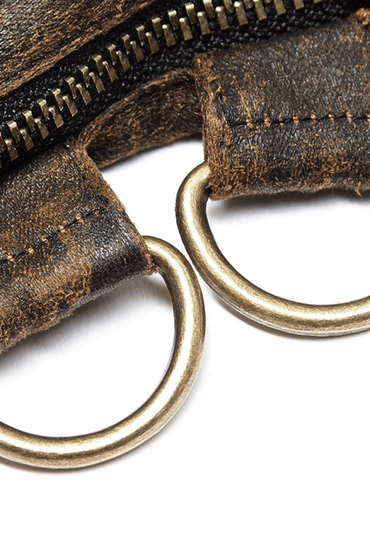 Steampunk-Handschuhe aus PU-Leder für Herren mit Metallschnalle, 2 Farben