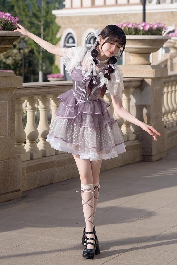 Purple Star Trail Star Yarn Multi-Layer Ballet Sweet Lolita Jsk Dress