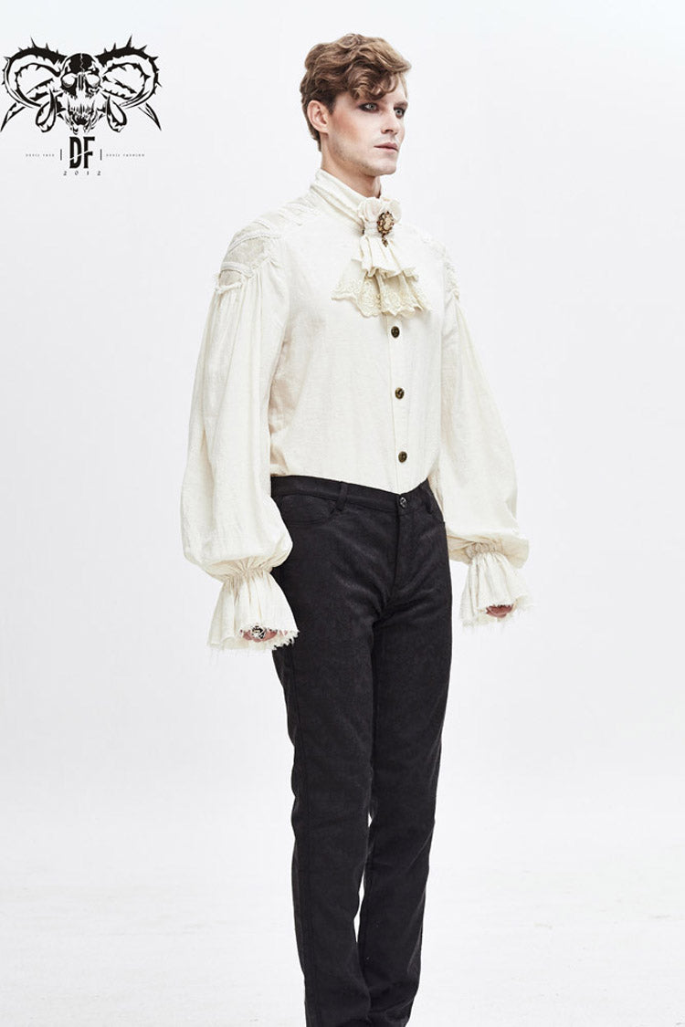 Weiße Jacquard-Fliege für Herren im Gothic-Stil aus Spitze