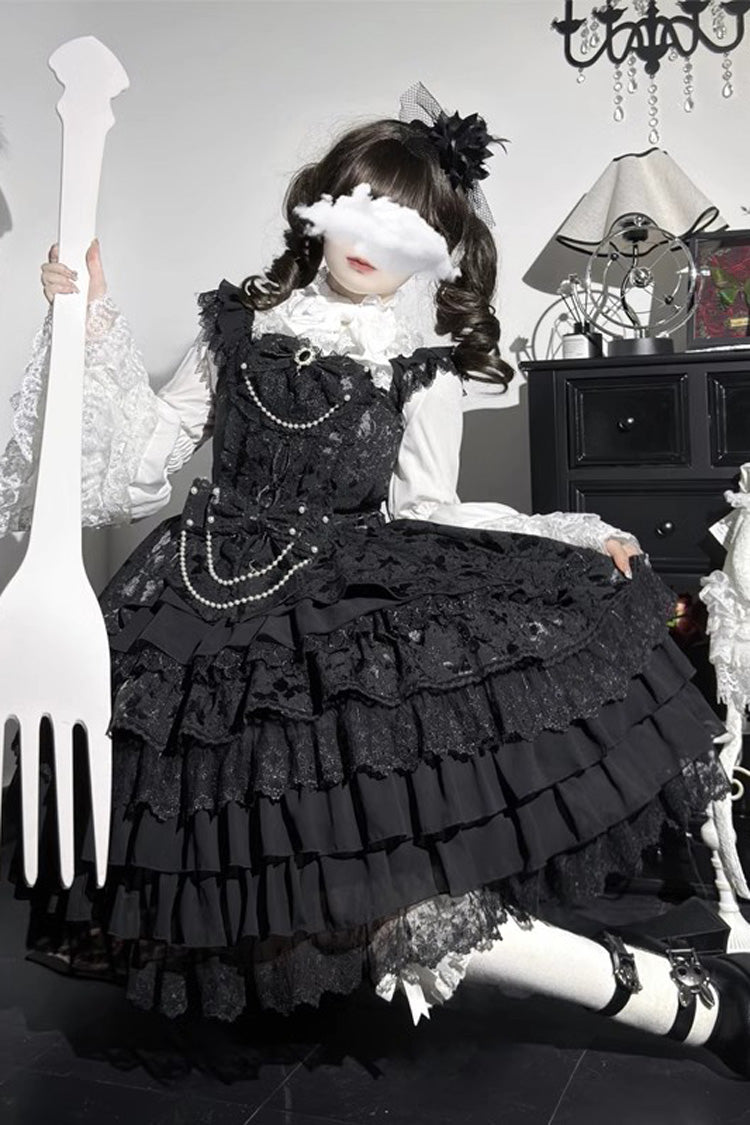 [Love Feather] Multi-Layered Hanayome Bowknot Lace Sweet Gorgeous Lolita Jsk Dress 4 Colors