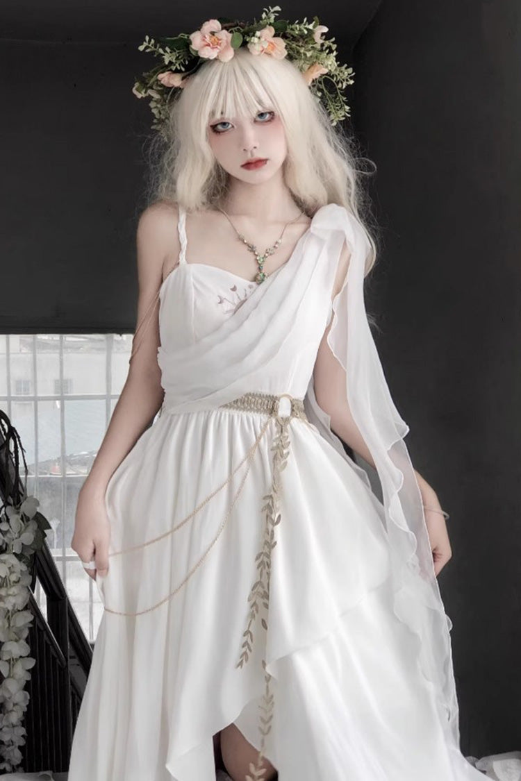 White Sleeveless Tears of Themis Greek Style Gothic Lolita Jsk Dress