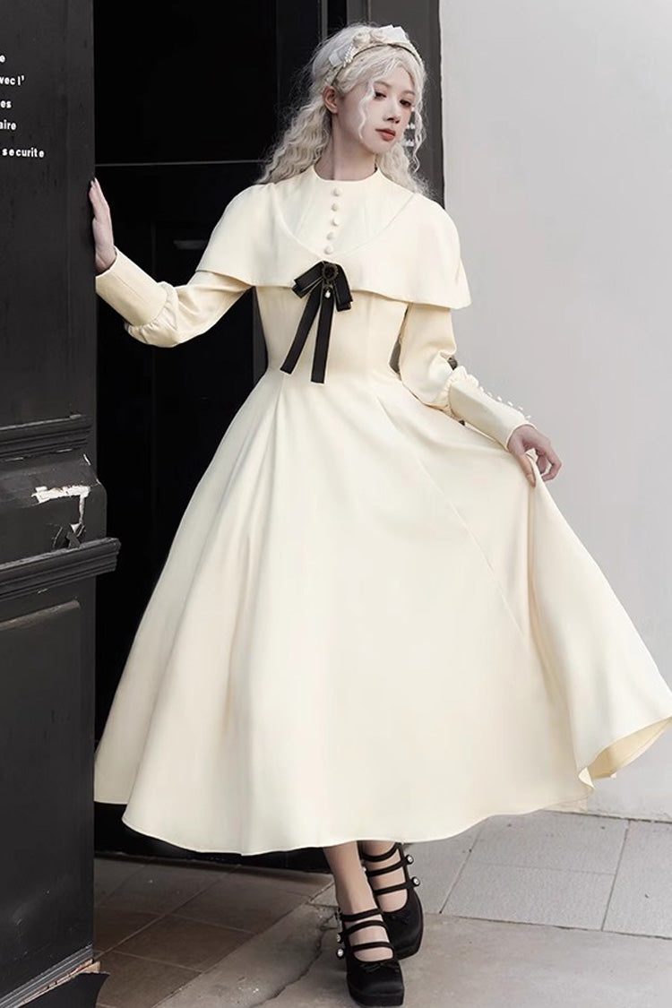Ivory [Thirteenth Evening] Long Sleeves Slim Gothic Elegant Lolita Dress