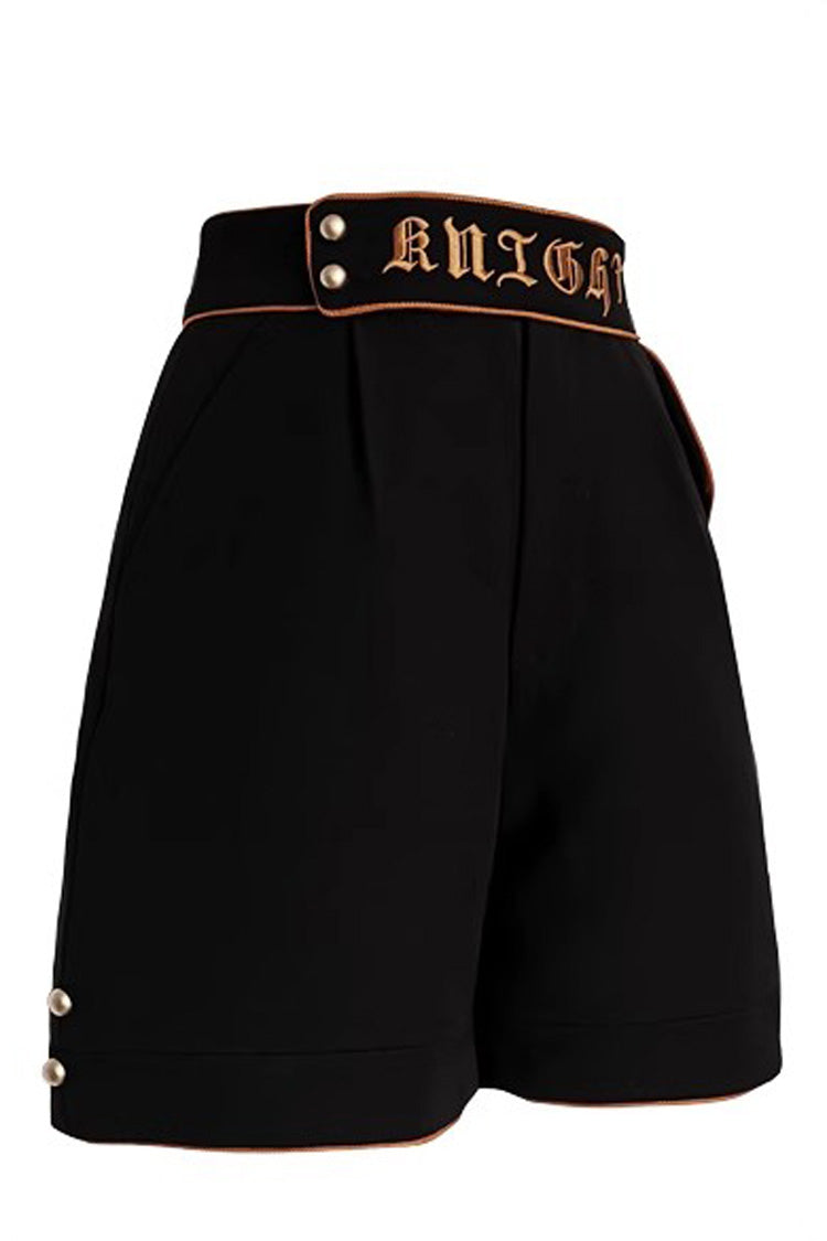 Black Embroidery Ouji Fashion Vintage Elegant Lolita Shorts