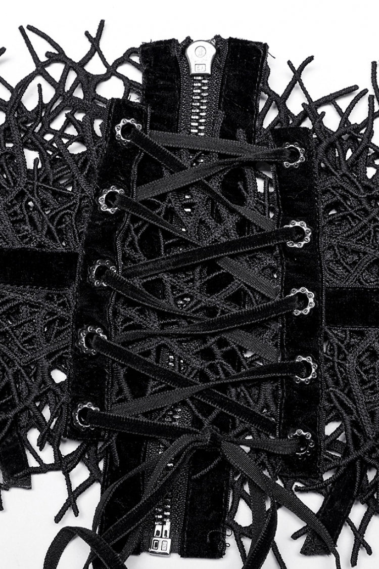 Black Hollow Mesh Women's Gothic Girdle