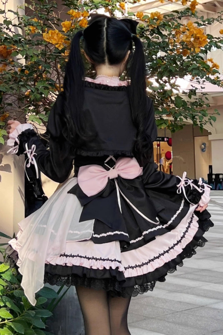 Shadow Rose Sleeveless Multi-layer Ruffle Bowknot Stitching Gothic Lolita Jsk Dress 5 Colors