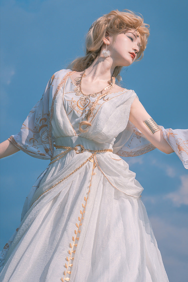 Robe Lolita Jsk élégante et douce sans manches blanche [Ragnarok] avec broderie 