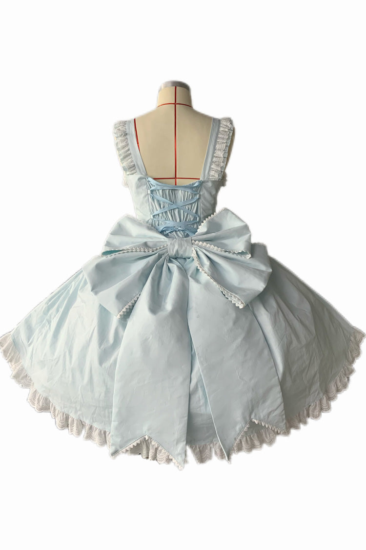 [Grisha] Gilet sans manches à volants triple couche avec nœud en dentelle douce taille plus robe Lolita Jsk 3 couleurs 