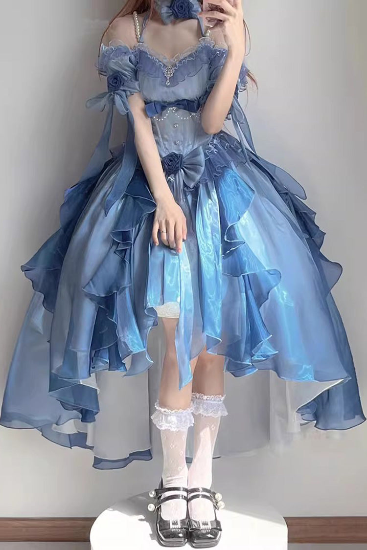 Black Elegant Bride Gorgeous Tea Party Gothic Lolita Tiered Dress –  LolitaInside