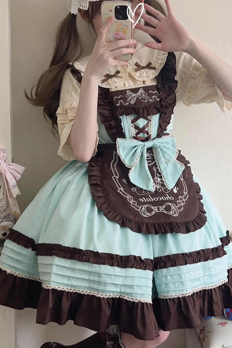 Raw Chocolate Mille Crepe Ruffle Bowknot Sweet Princess Lolita Jsk Dress 3 Colors