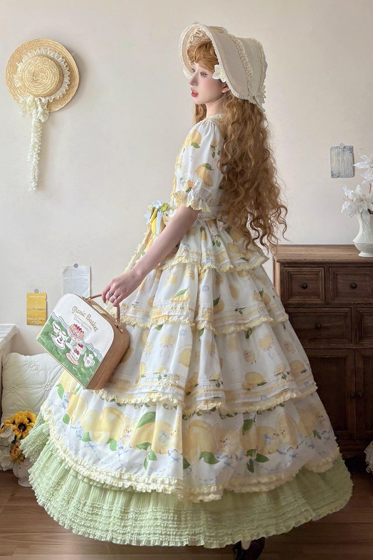 [Lemon Chicken] Multi-Layered Ruffle Sweet Elegant Lolita Skirt Petticoat 2 Colors