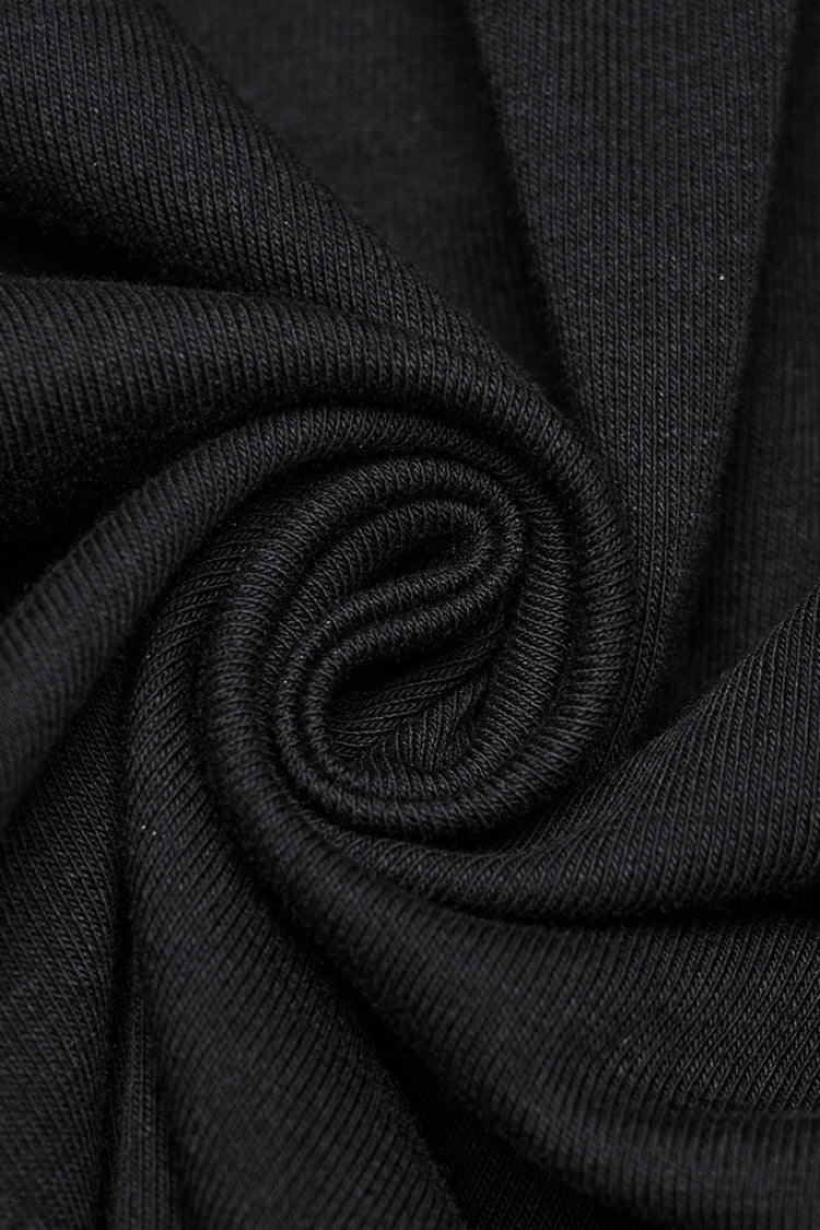 Schwarze Langarmbluse mit Schnürung und Netz für Damen im Punk-Stil 