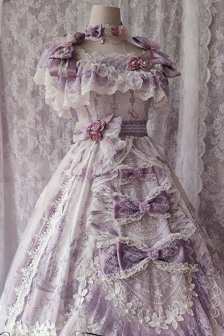 Purple The Key to the Secret Realm Gorgeous Wedding Princess Sweet Lolita Dress Set