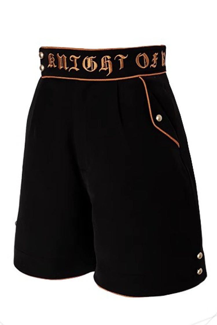 Black Embroidery Ouji Fashion Vintage Elegant Lolita Shorts